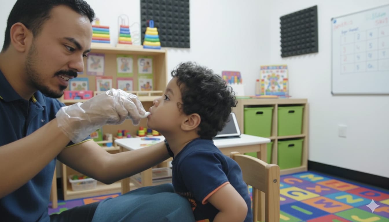 صورة من جلسة تنمية المهارات للأطفال في مركز صوت الطفل